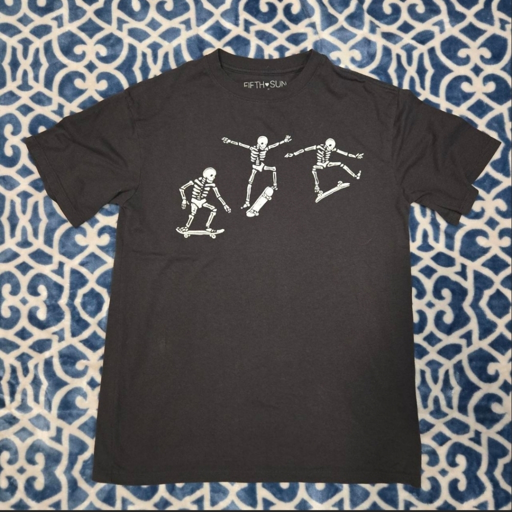 Fifth Sun Black Skeleton Graphic Women's T-Shirt